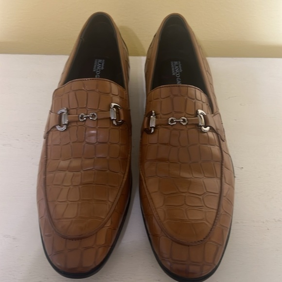 Brown Blanco Garcia Crocodile Pattern Loafers - Picture 2 of 5